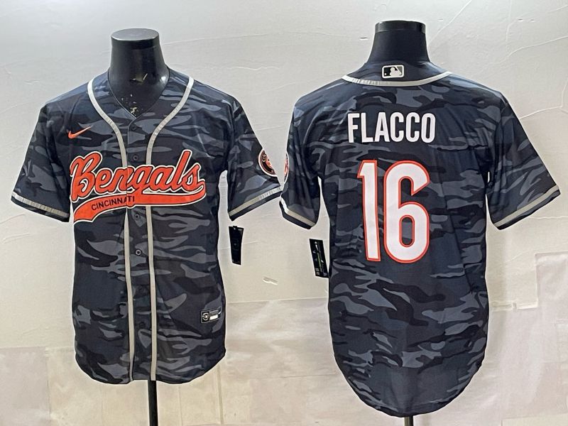 Men Cincinnati Bengals #16 Flacco Camo Joint Name 2025 Nike Limited NFL Jersey style 1